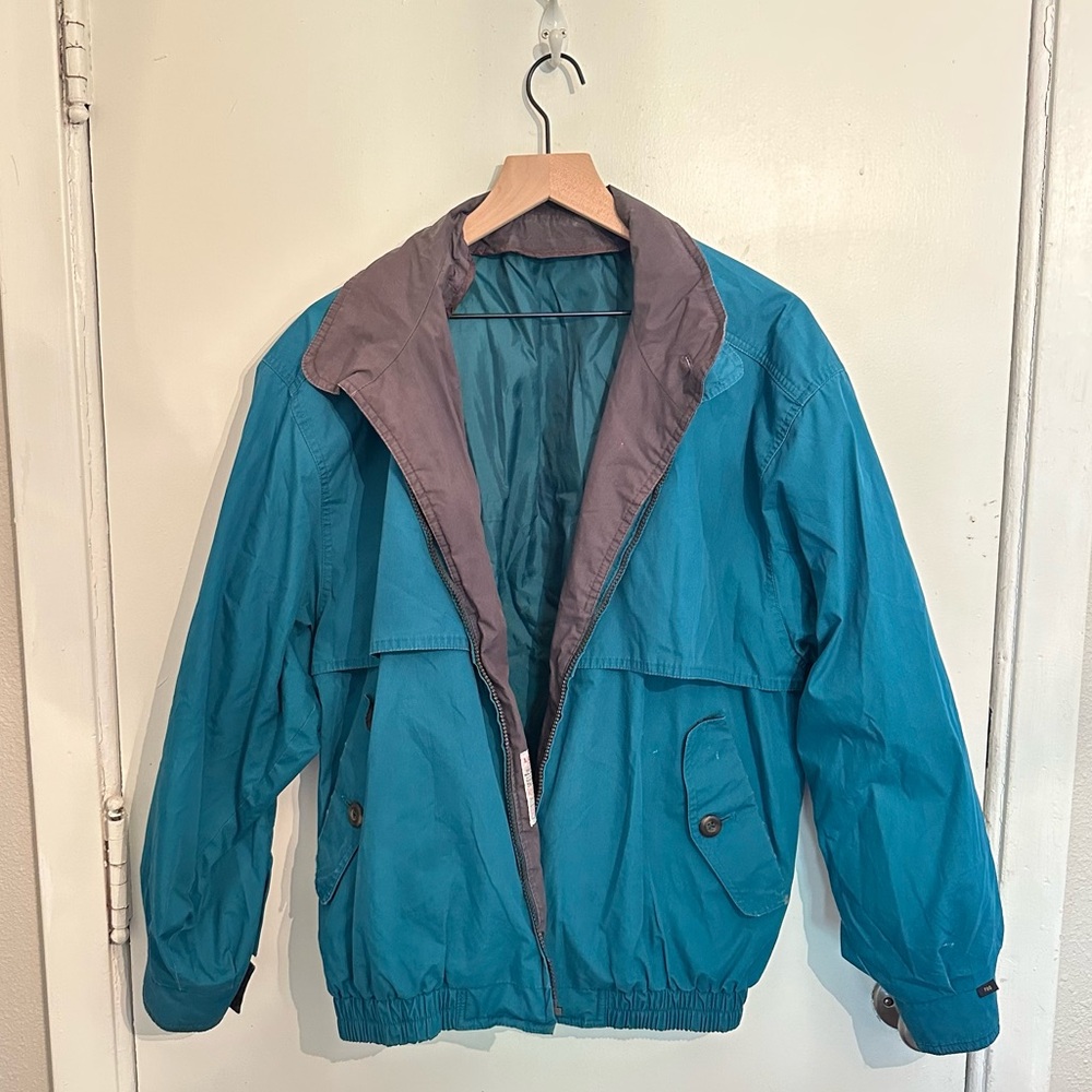 London Fog Teal and Grey Outerwear